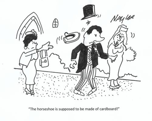 "The horseshoe is supposed to be made of cardboard!"