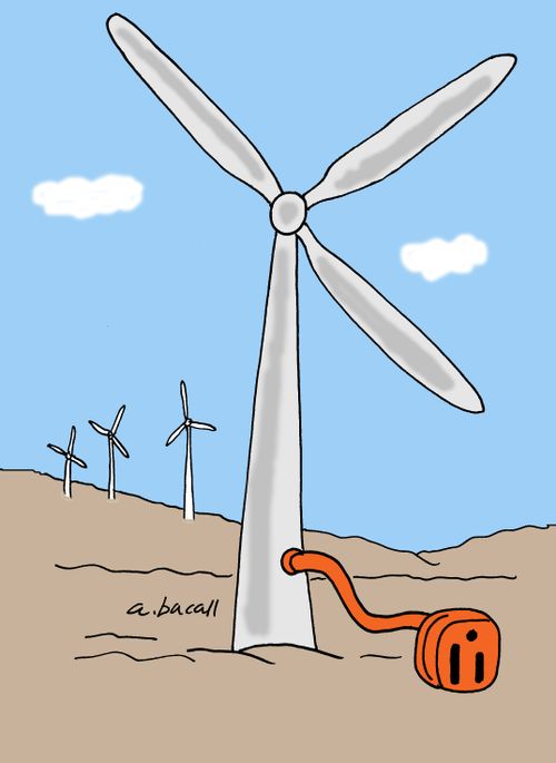 Electricity from wind.