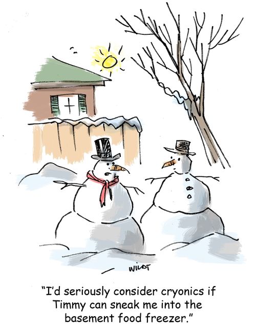 'I'd seriously consider cryonics if Timmy can sneak me into the basement food freezer.'