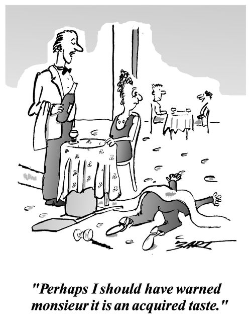 'Perhaps I should have warned monsieur it is an acquired taste.'