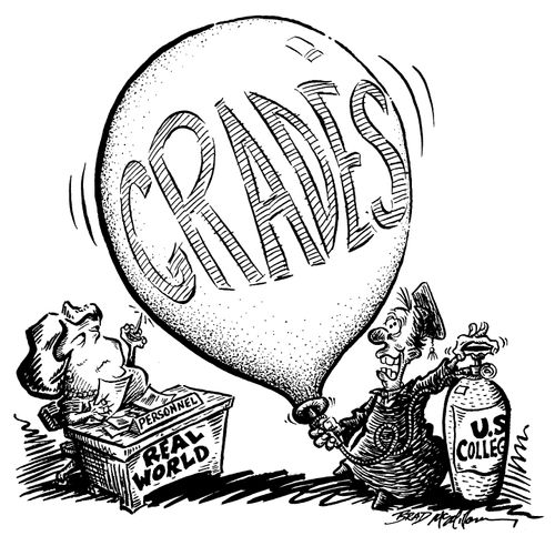 'Real world' personnel abount to burst US college inflated grades