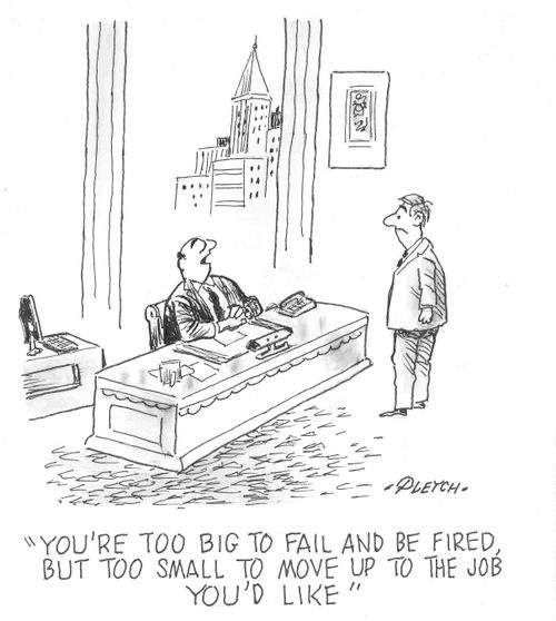 'You're too big to fail and be fired, but too small to move up to the job you'd like'