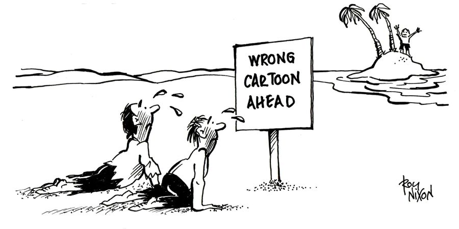 Notice in desert - Wrong Cartoon Ahead