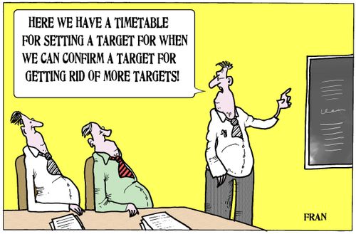 'Here we have a timetable for setting a target for when we can confirm a target for getting rid of more targets!'