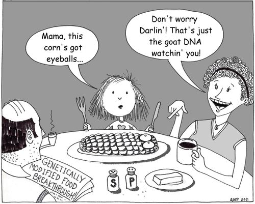 'Mama, this corn's got eyeballs...'