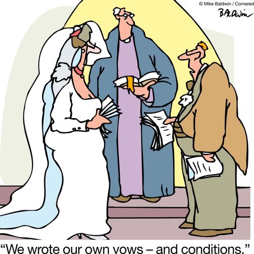 "We wrote our own vows ??" and conditions."