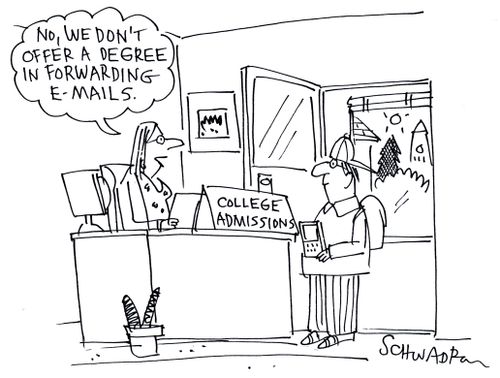 No, we don't offer a degree in forwarding emails.'
