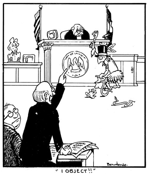 Lawyer objects to a voodoo spell being put on a judge.