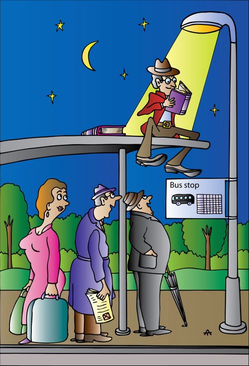 Bus stop and reader
