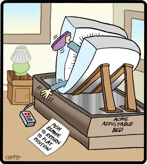 'Push remote to return to flat position.'