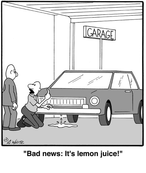 'Bad news: It's lemon juice!'