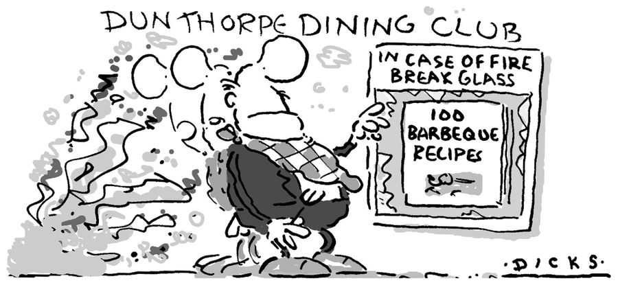 Dunthorpe Dining Club - In case of fire, break glass (inside glass is 100 barbeque recipes).
