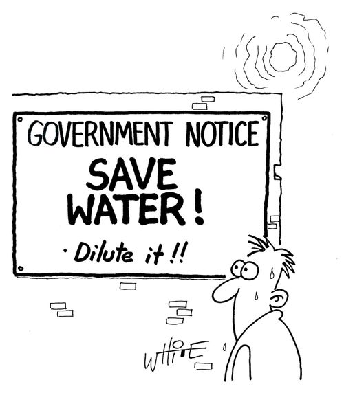 Government Notice: Save Water! Dilute it!!