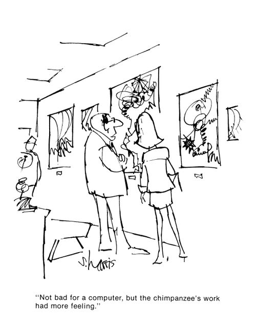 'Not bad for a computer, but the chimpanzee's work had more feeling.'