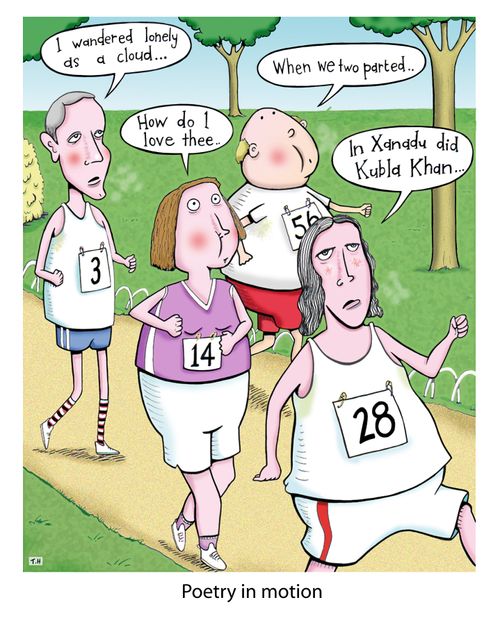 Poetry in motion - Runners quoting poems as they jog.