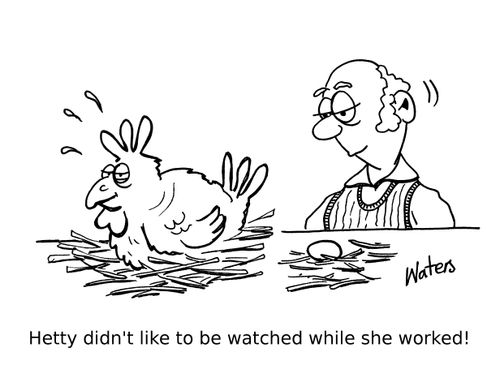Hetty didn't like to be watched while she worked!