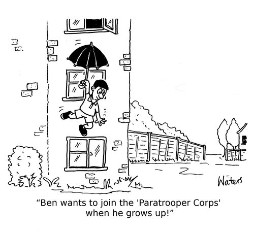 'Ben wants to join the 'Paratrooper Corps' when he grows up!'