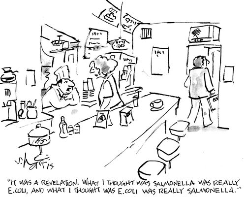 "It was a revelation. What I thought was salmonella was really E.coli, and what I though was E.coli was really salmonella."