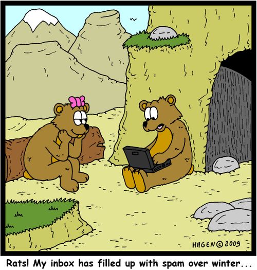 'Rats! My inbox has filled up with spam over winter...'