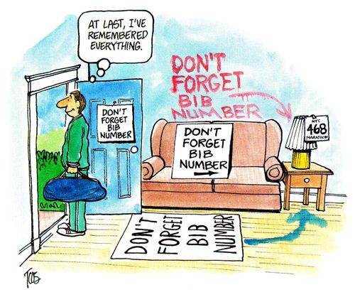 "Don't forget bib number!"