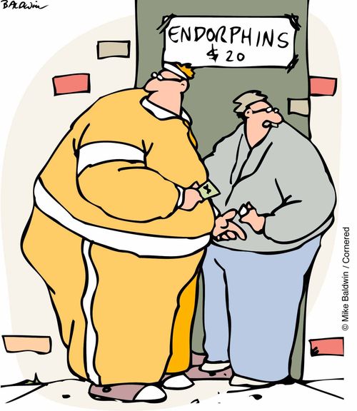 Fat exerciser buying endorphins