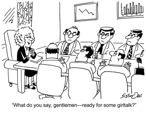 'What do you say, gentlemen - ready for some girltalk?'