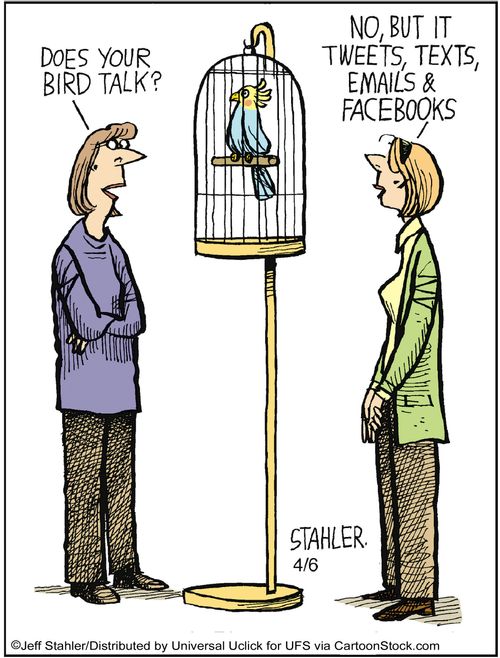 'Does your bird talk?'