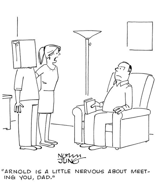 'Arnold is a little nervous about meeting you, dad.'