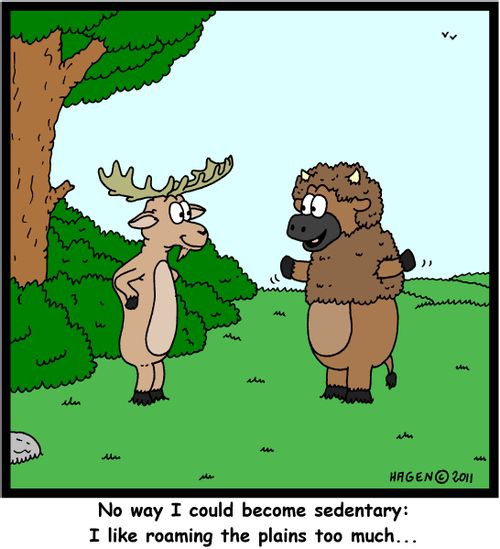'Noway I could become sedentary: I like roaming the plains too much...'