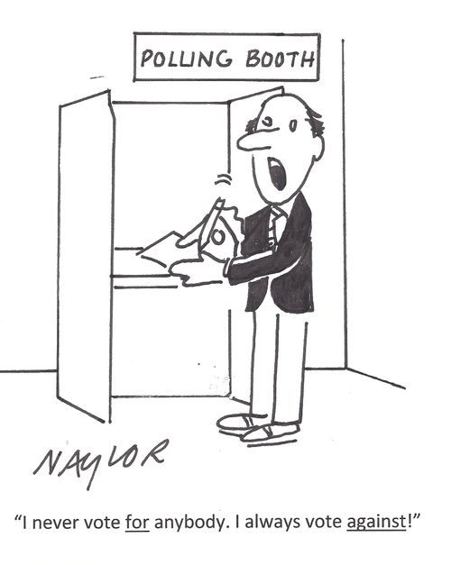 'I never vote for anybody. I always vote against!'