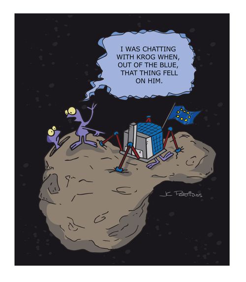 'I was chatting with Krog when, out of the blue, that thing fell on him.'