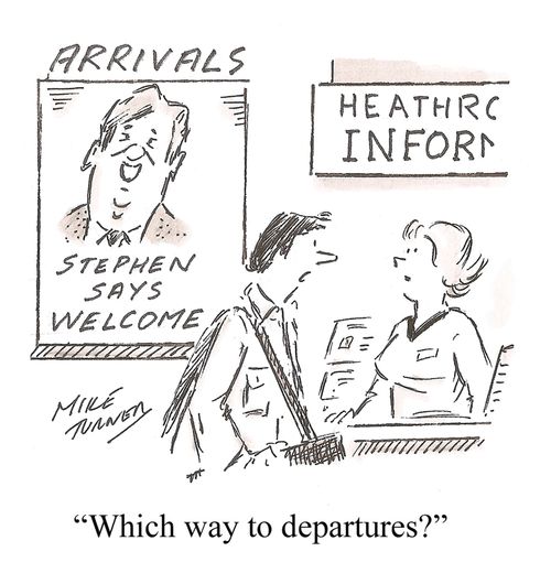 "Which way to departures?"