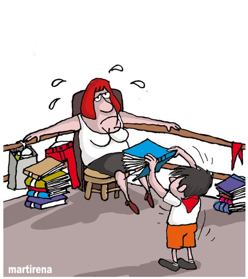 Parents preparing for the new school year.