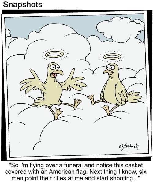 "So I'm flying over this funeral, and six men point their rifles at me and start shooting."