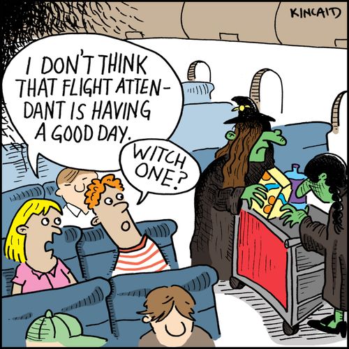 'I don't think that flight attendant is having a good day.'