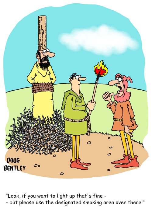 'Look, if you want to light up that's fine - but please use the designated smoking area over there!'