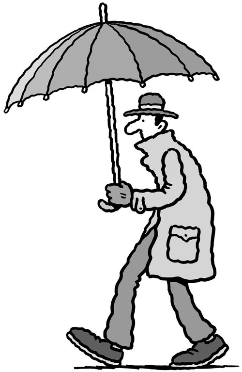 Man with umbrella