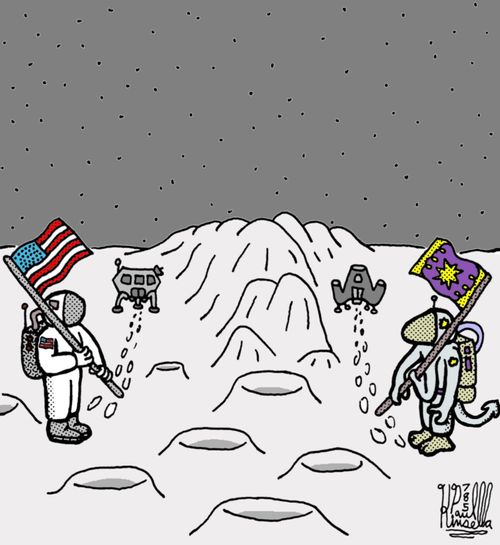 Humans and aliens have discovered planet at same time. Awkward!
