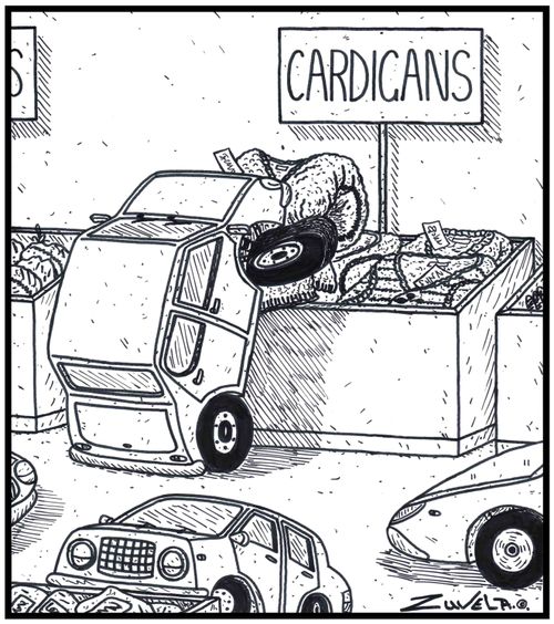  A Car checking out some Cardigans made for Cars