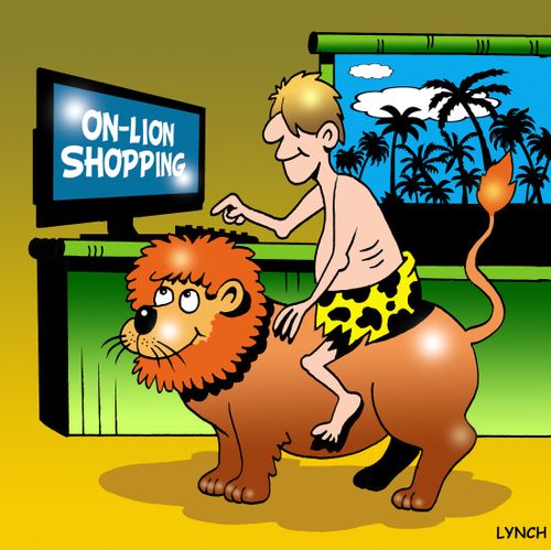 On lion shopping.