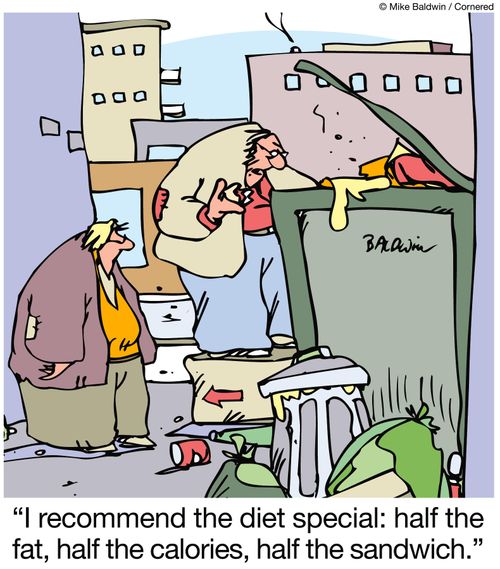 'I recommend the diet special: half the fat, half the calories, half the sandwich.'