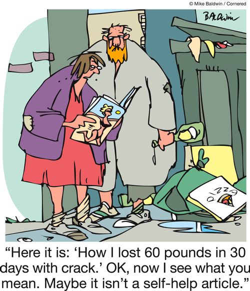 'Here it is: ‘How I lost 60 pounds in 30 days with crack,' OK, now I see what you mean, Maybe it isn't a self-help article,'