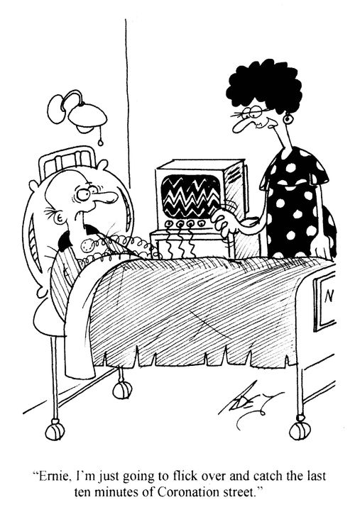 'Ernie, I'm just going to flick over and catch the last ten minutes of Coronation Street.'