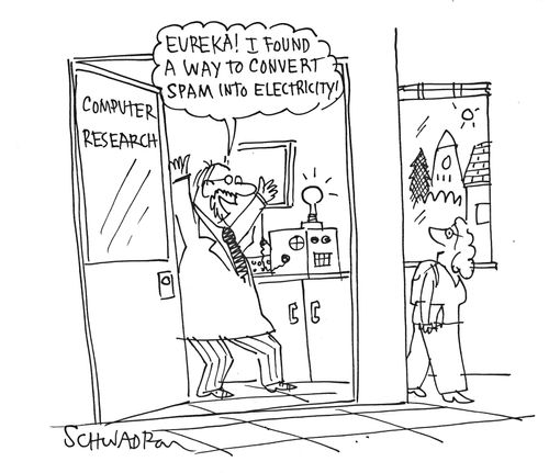 'Eureka! I found a way to convert spam into electricity!'