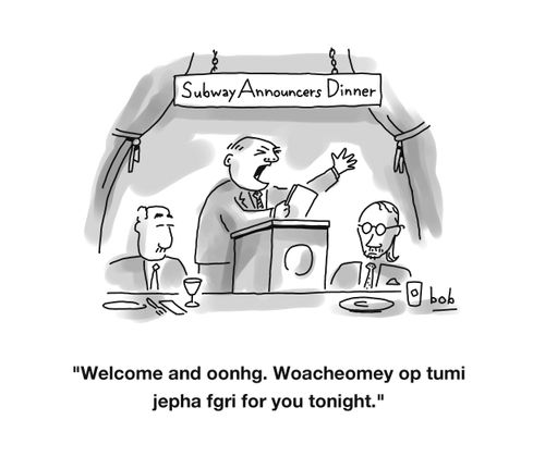 Unintelligible speaker at Subway Announcers Dinner.
