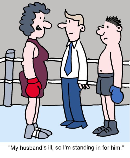 "My husband's ill, so I'm standing in for him."