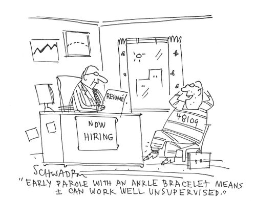 'Early parole with an ankle bracelet means I can work well unsupervised.'