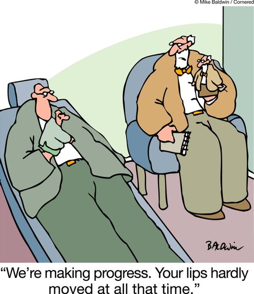 'We're making progress. Your lips hardly moved at all that time.'