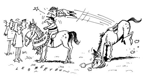 Winner of Horse jumping competition hit by loser