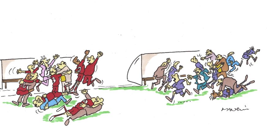 Celebrations/fights in the dug-out.